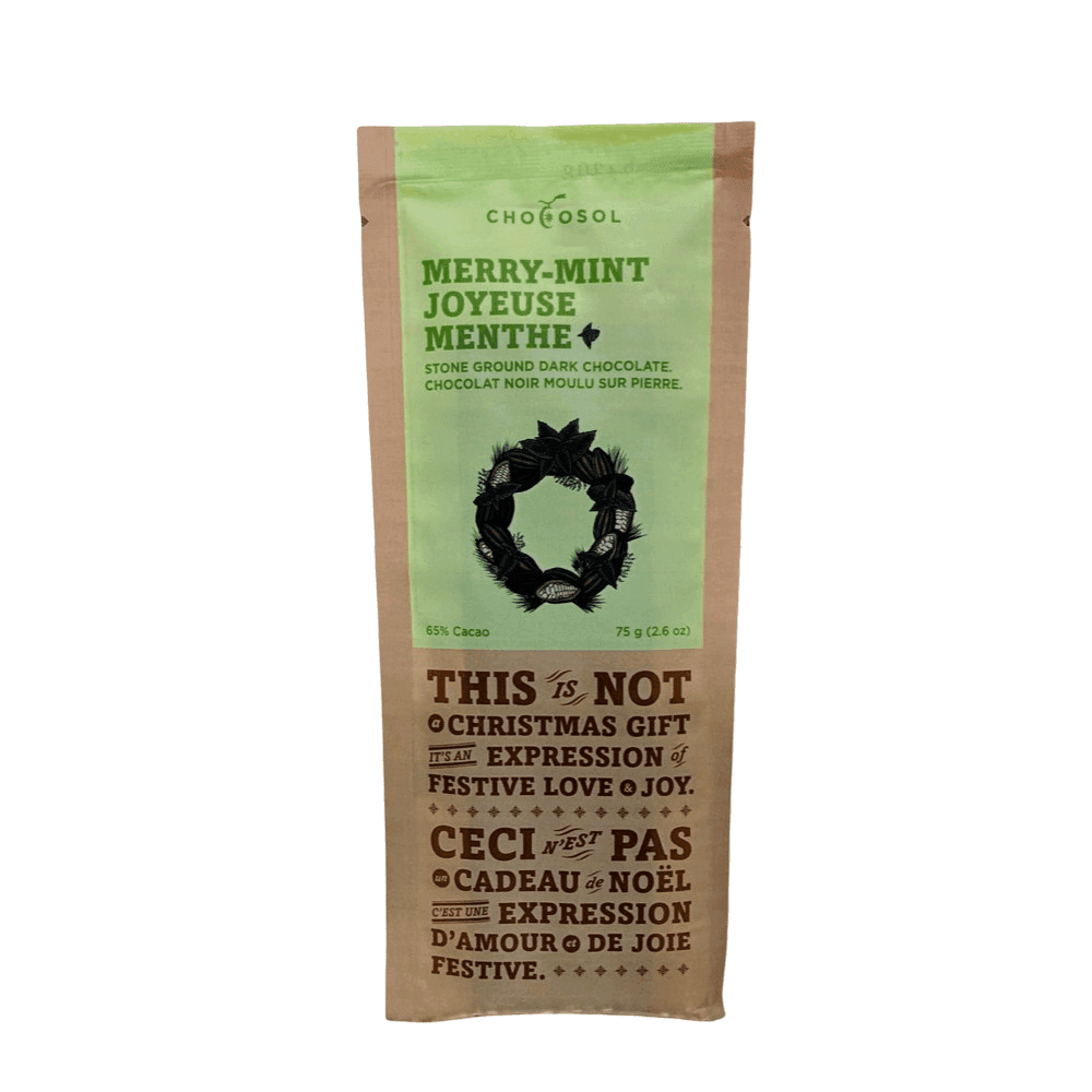 Merry-Mint Joyeuse Menthe 75g mint chocolate bar holiday sweet treat
