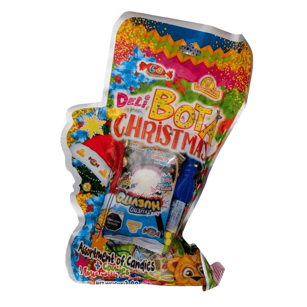Deli Bota Christmas 3.88oz Christmas candy boot with assorted sweets