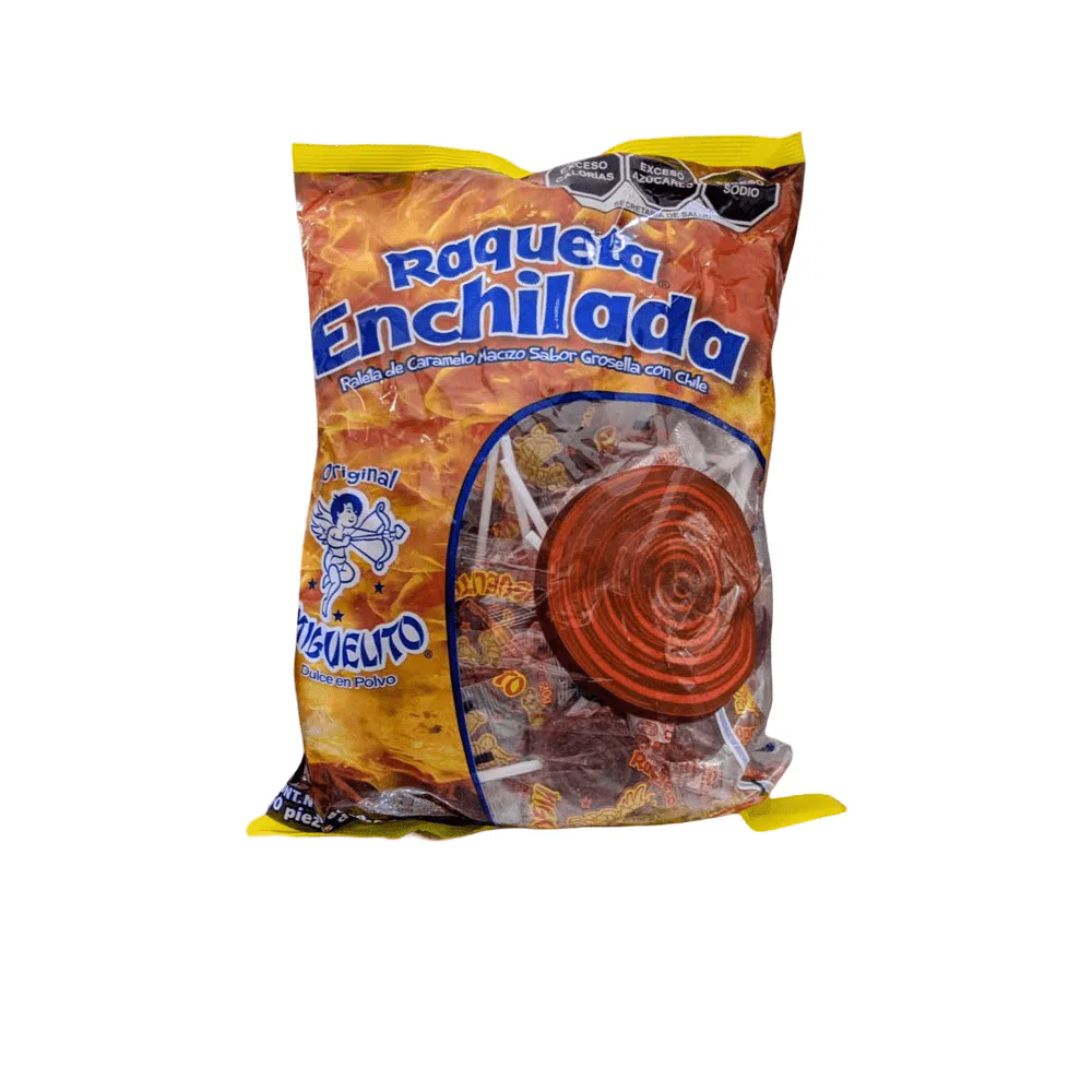 Raqueta Enchilada Miguelito Mexican chili lollipops