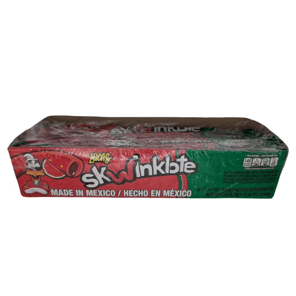 Lucas Skwinklote Sandía 6 piece watermelon Mexican candy box