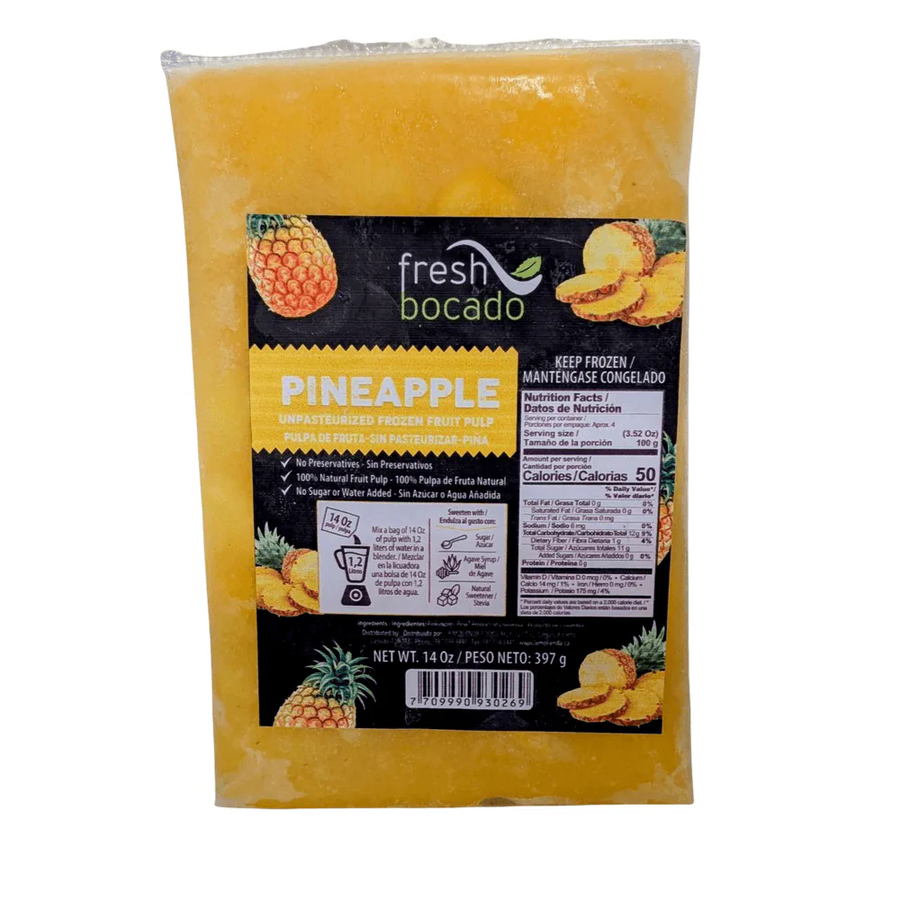 Pineapple Fresh Bocado 397g frozen pineapple pulp for juices smoothies desserts and Latin recipes