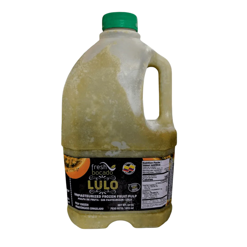 Lulo Pulp Fresh Bocado 64oz frozen lulo fruit pulp for juices smoothies and Latin recipes