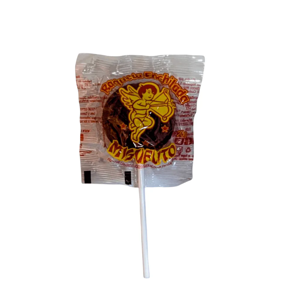 Raqueta Enchilada Miguelito Individual Mexican chili candy lollipop with sweet spicy flavour