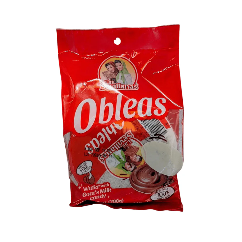 Obleas Grandes Las Sevillanas 5pcs 200g Mexican wafer candy with cajeta style filling