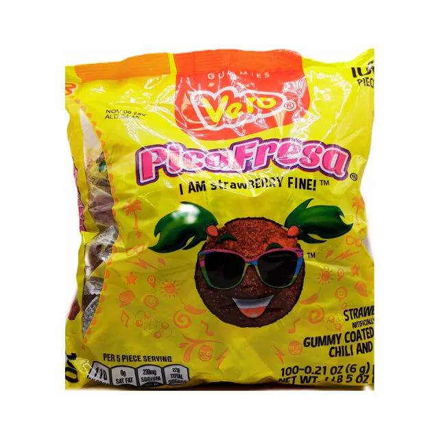 Vero PicaFresa 100pcs 600g Mexican strawberry chili candies with sweet spicy flavour