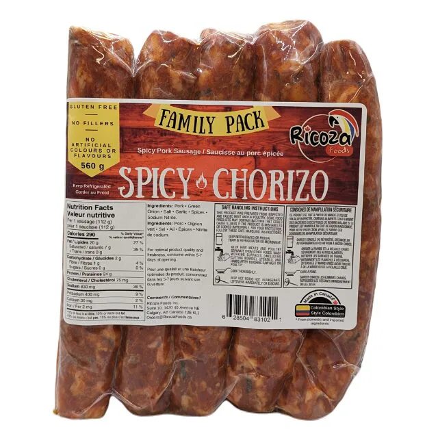 Chorizo Spicy Colombiano Ricoza 560gr