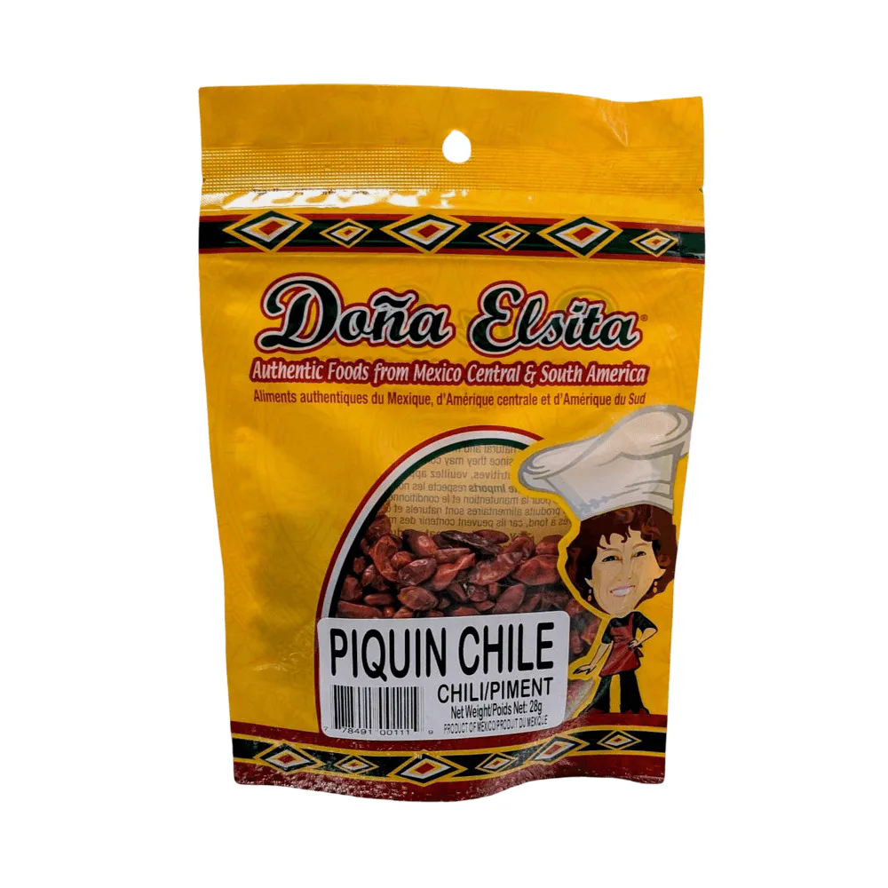 Chile Piquin Entero Dona Elsita 28g whole dried piquin peppers for authentic Mexican cooking