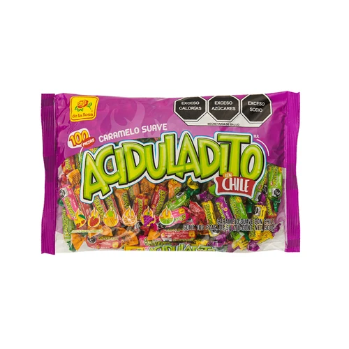 De La Rosa Aciduladito con Chile bag with 100 assorted soft candies