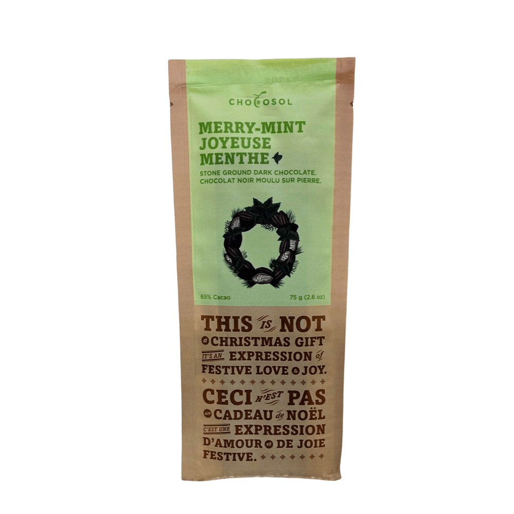 Merry-Mint Joyeuse Menthe 75g mint chocolate bar holiday sweet treat